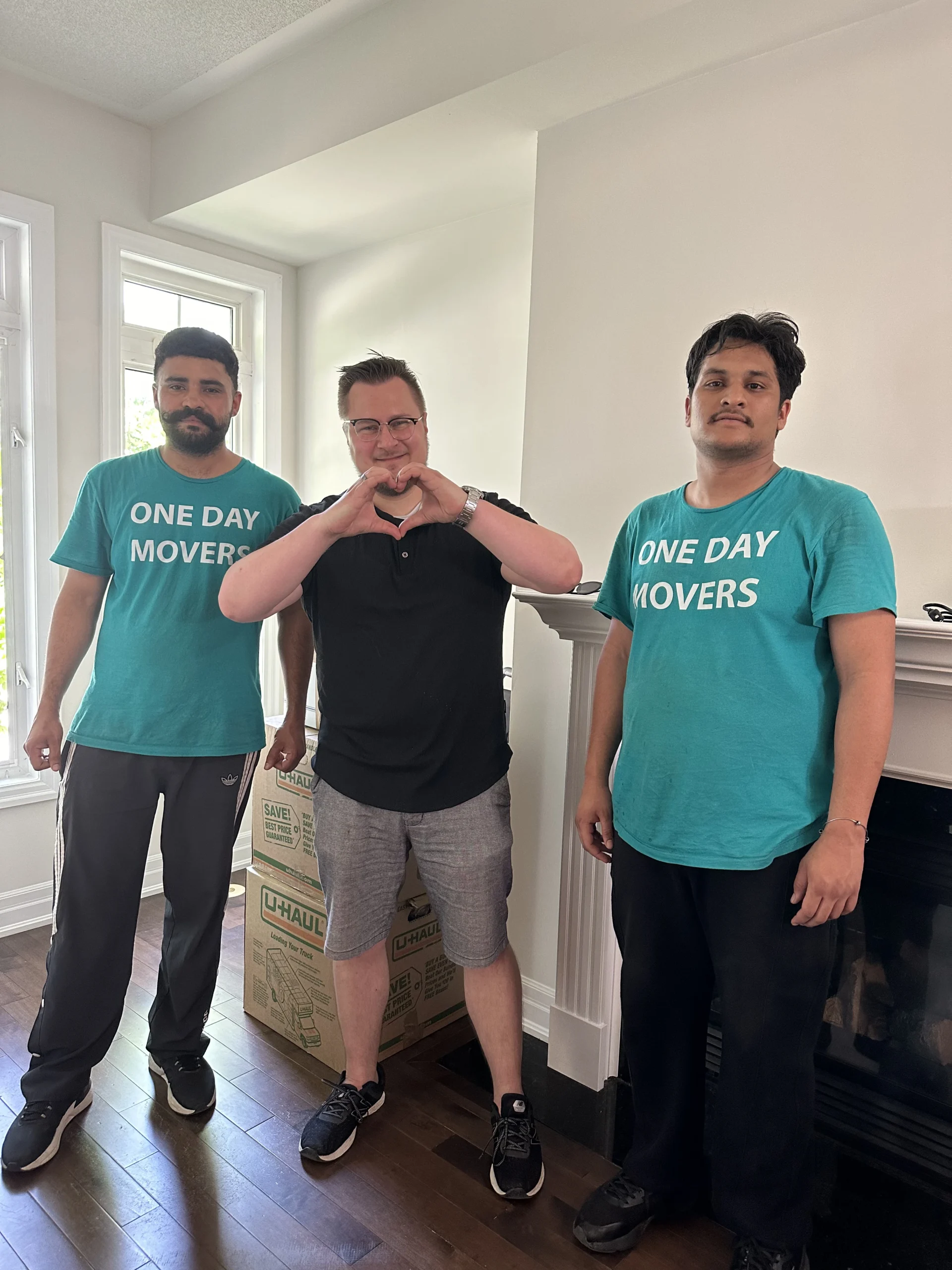 One Day Movers — labour-only moving crew with customer