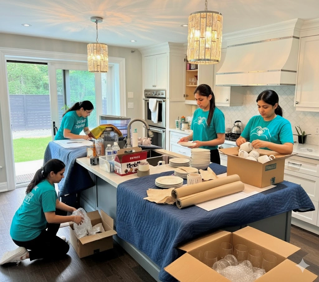 Toronto premium white glove movers packing delicate items